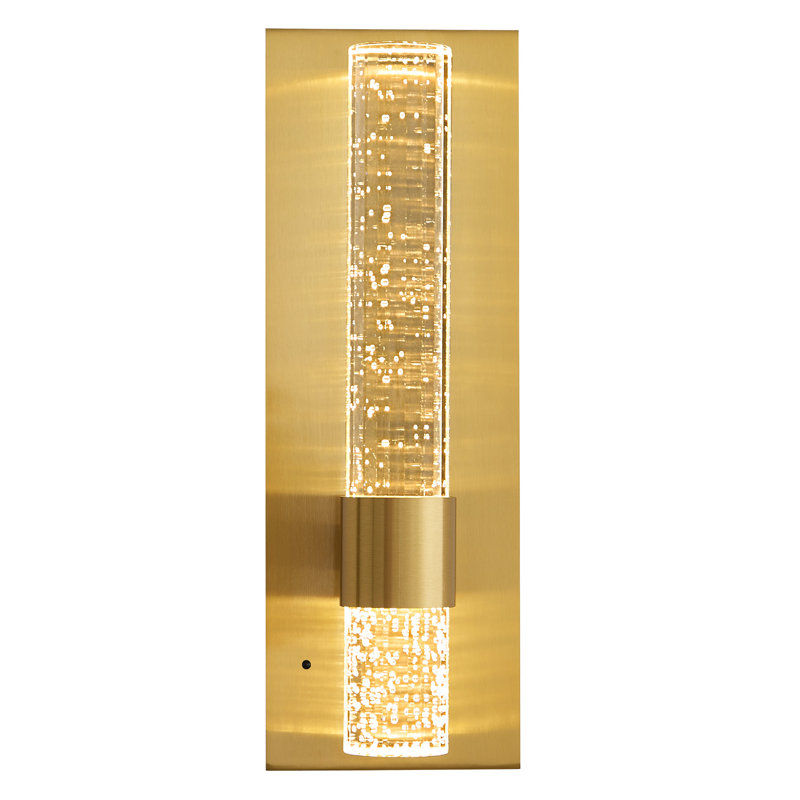 Mashad 13.7" Wall Sconces Rechargeable Modern LED Wall Lamps Dimmable Battery Operated Wireless Wall Light Fixtures with  Acrylic Crystal and Remote Control