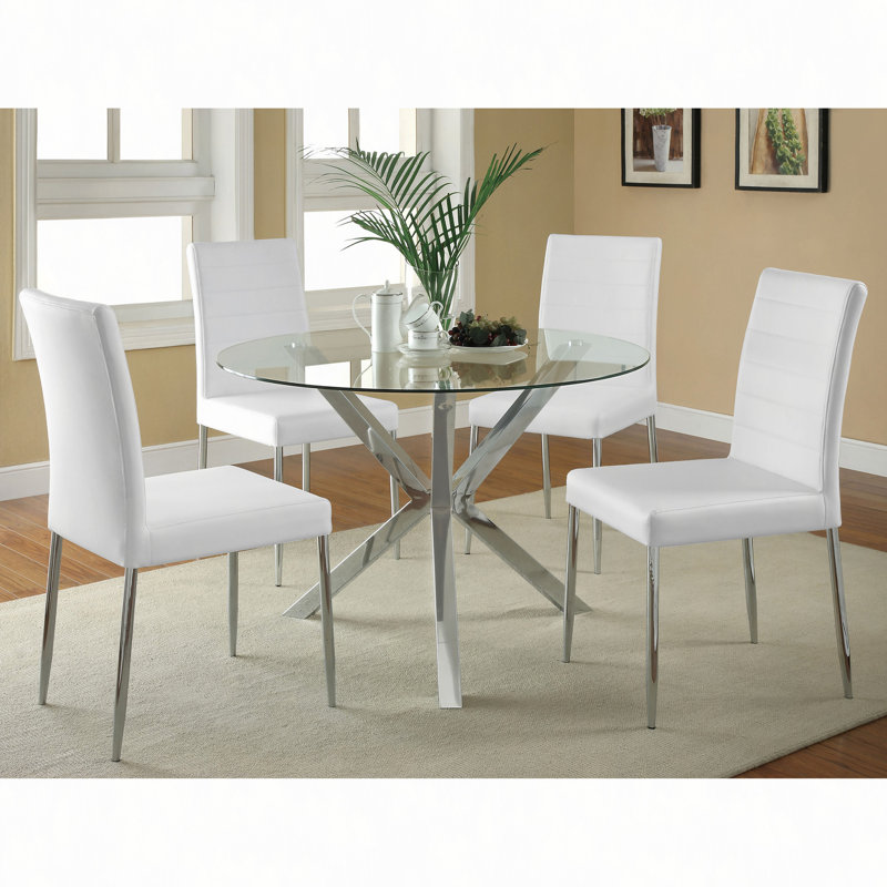 Isolde Chrome 41-inch Dining Table