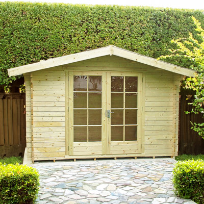 Oxfordshire 8 x 10 Ft. Tongue and Groove Log Cabin