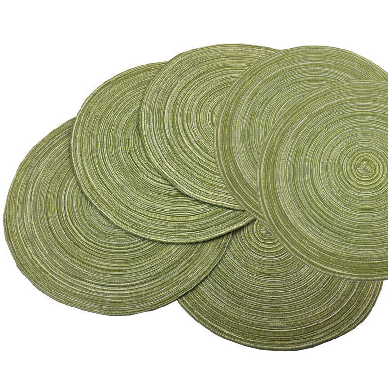Napperons, napperons ronds pour table de salle à manger, tapis de table de cuisine antidérapants, résistants à la chaleur, diamètre 14 pouces (ensemble de 6)