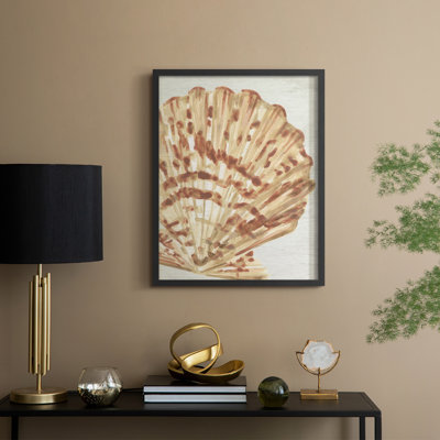 «Vintage Shell Vignette III», reproduction encadrée - bois massif