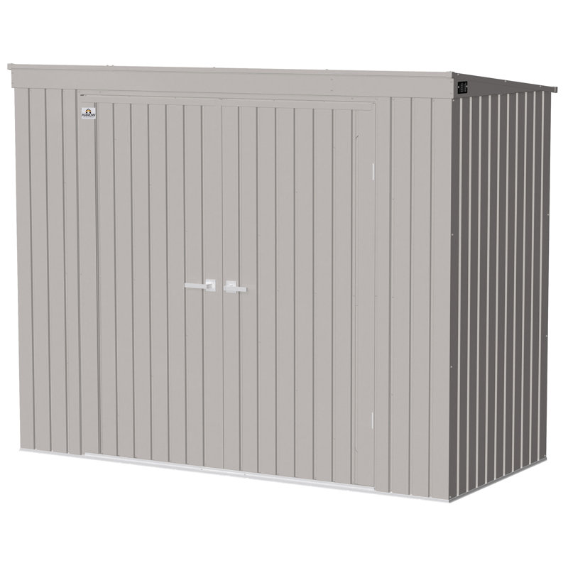 Cool Grey 8-ft x 4-ft Galvanized Steel Storage Shed Kit