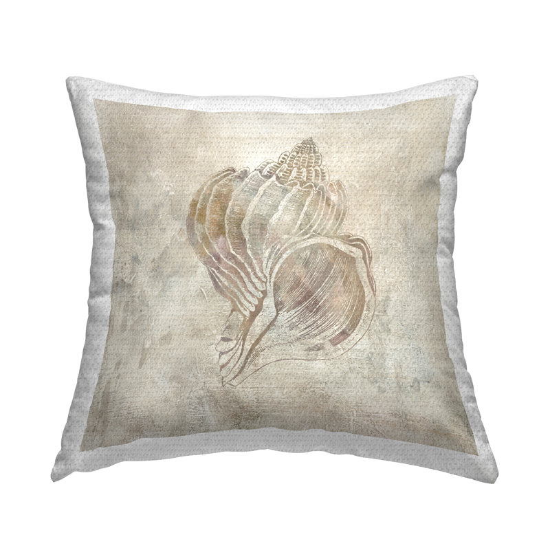Coussin d'extérieur Beige Seashell Illusion