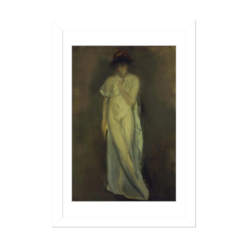 «The Little Red Cap», reproduction d'art mural, papier d'art encadré, 24 po x 16 po, Papier encadré, Blanc