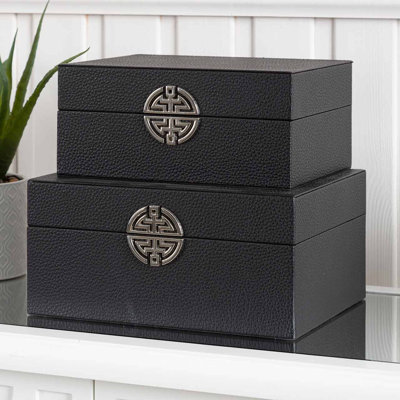 Faux Leather Jewelry Boxes, Modern Design Decoration Storage Boxes Set
