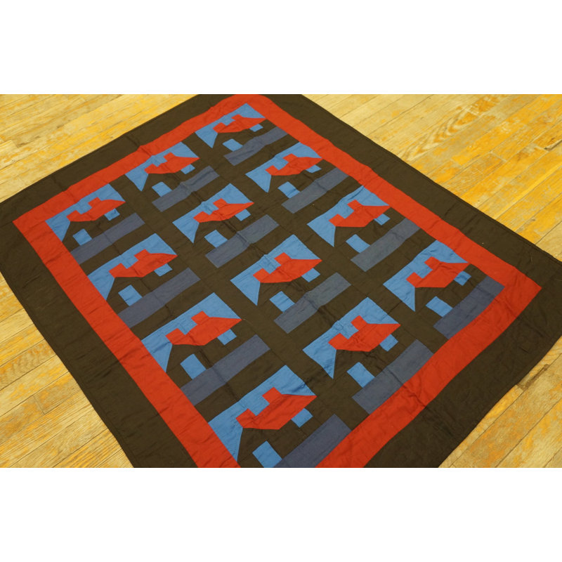 Antique Quilt America Blue 1920s Rug