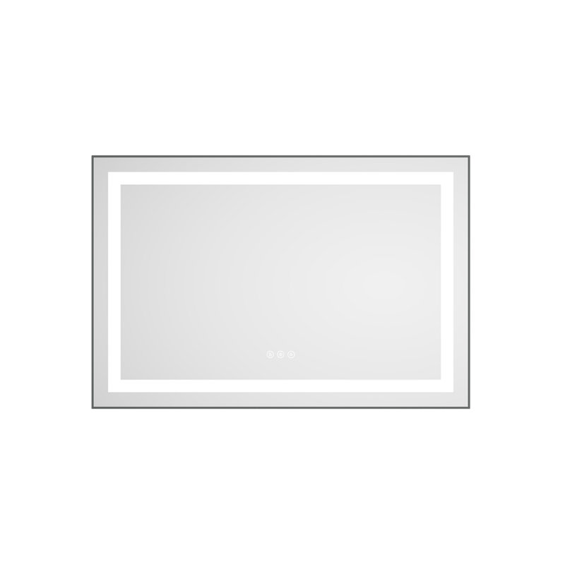 Miroir de salle de bain 36 po x 24 po à DEL avec façade et rétroéclairage - Miroir de salle de bain mural, 24 po x 36 po