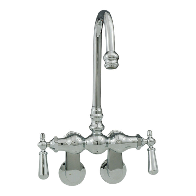 Tub Mount Gooseneck Faucet Lever Handles by Strom Living, Chrome
