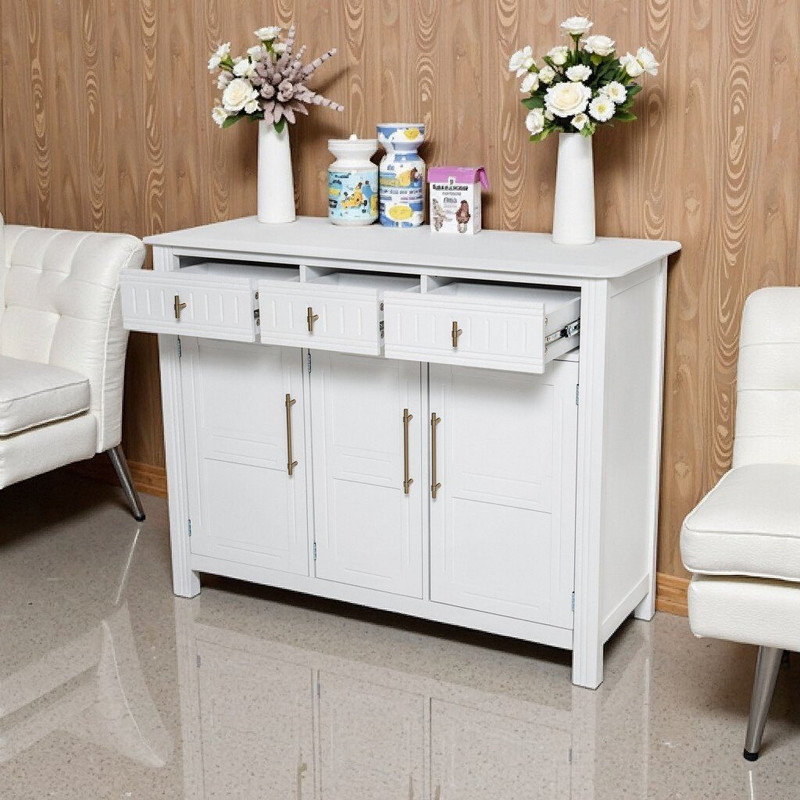 Armoire de rangement avec 3 portes et 3 tiroirs en bois massif et manufacturé L 48 po x H 37,25 po x P 18 po