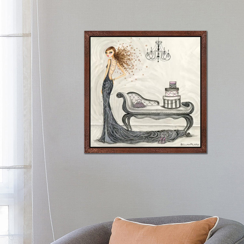 Fabulous Fabiana by Bella Pilar - Floater Frame Painting on Canvas, 93.98 cm H x 93.98 cm W, Brown