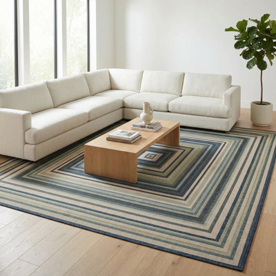 Tavion Geometric Blue/Gray/Green Indoor / Outdoor Area Rug
