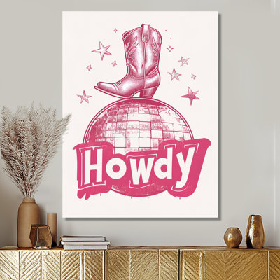 Howdy Square Dancing Cowboy Boot - Cowgirls, impression d'art mural