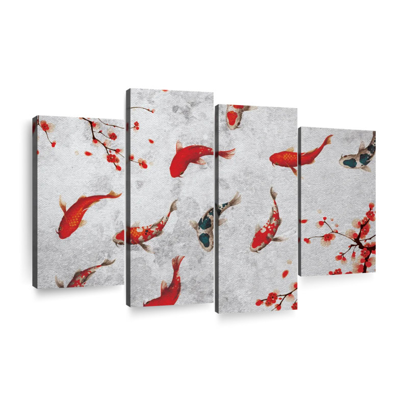 «Japanese Koi Fish Dance», reproduction sur toile, H 22 po x l 36 po x P 1 po