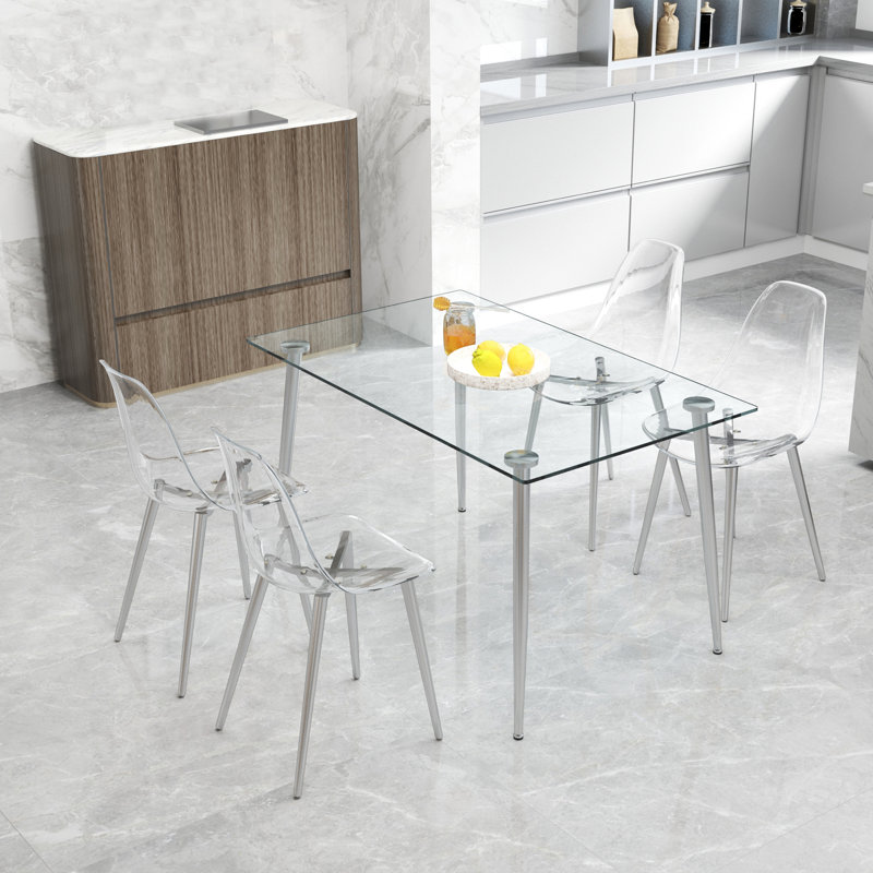 Chaise de salle à manger moderne et minimaliste avec un design ergonomique et des pieds en métal plaqué, ensemble de 6, 6