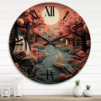 Horloge murale en bois massif Songer