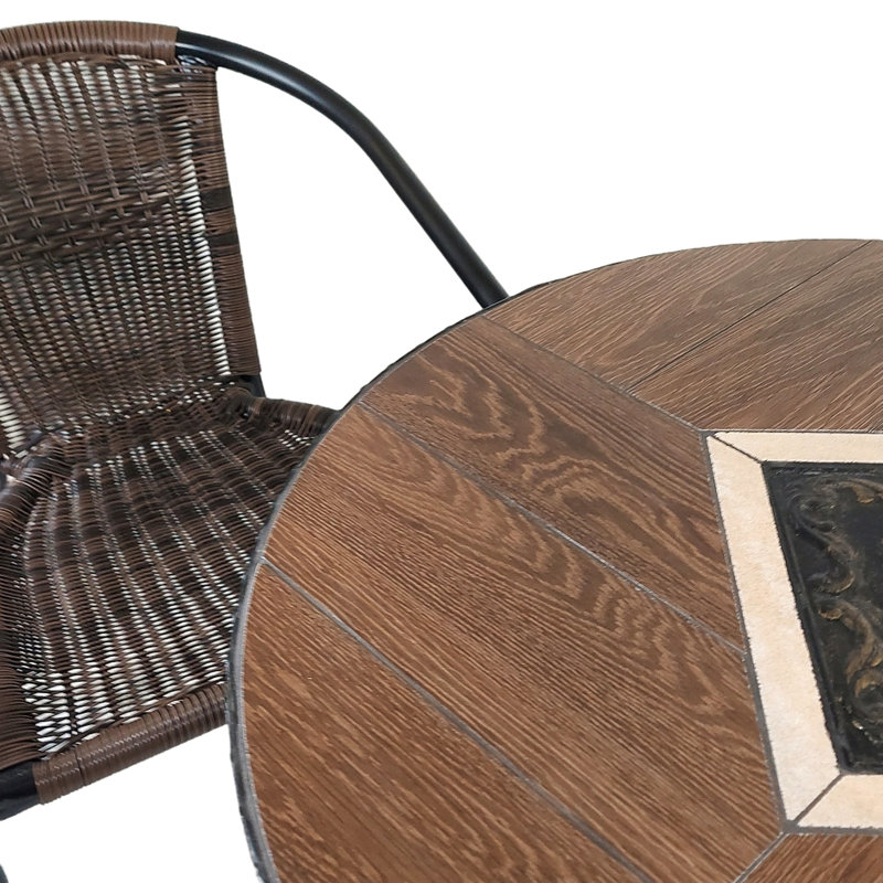 Haslemere 2 - Person Wicker Patio Dining Set with Round Table
