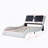 Faux Leather Upholstered Platform Bed Frame with led lighting ,Bluetooth connection to play music /RGB control,Backrest vibration massage,Curve Design, Wood Slat Support, No Box Spring Needed