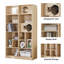 Bibliothèque pour chat moderne 2 en 1, étagère à chat avec rangement, bac à litière pour chat