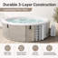 Spa gonflable pour 6 à 8 personnes, 140 jets d'air, spa de massage portatif à bulles rond 80 po, chauffage 104 ° F, panneau de commande à DEL
