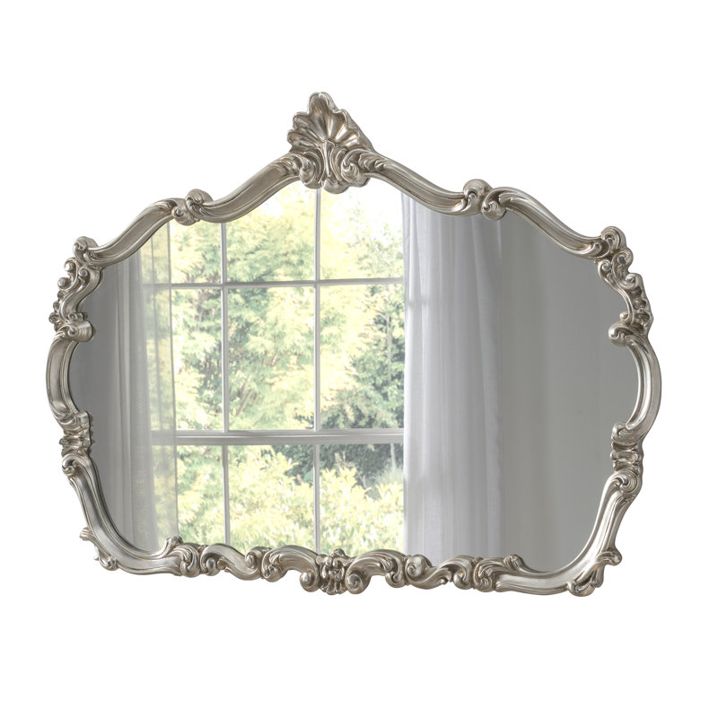 Renaissance Duck Carved Landscape Wall Mirror, Silver