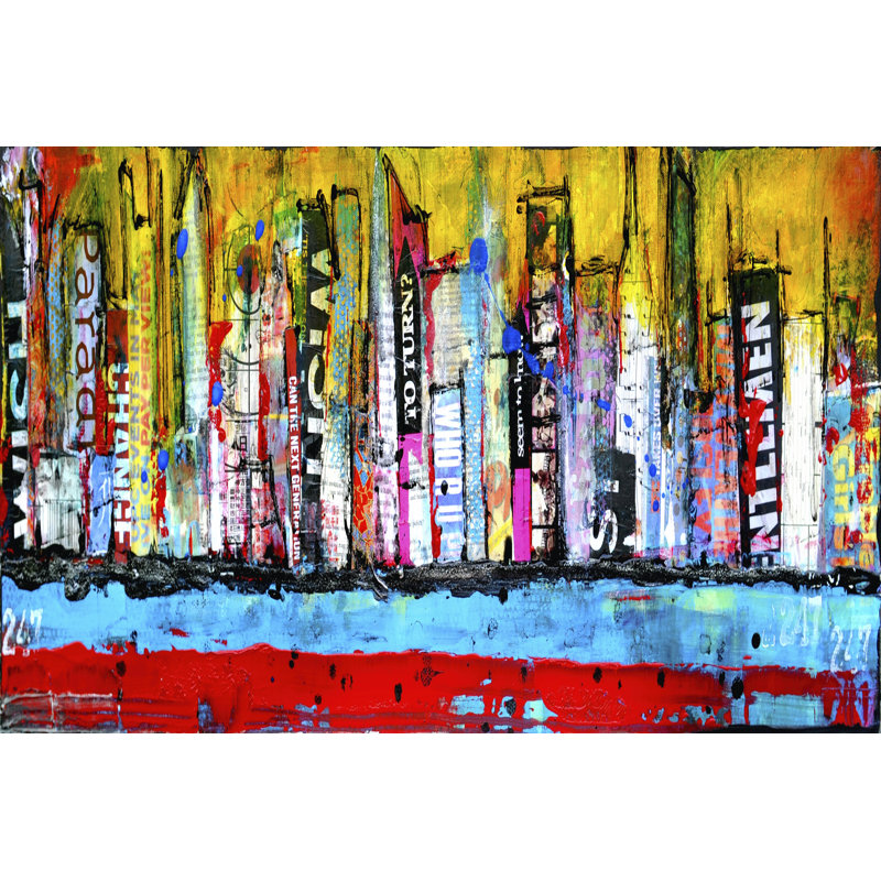 Skyline by Erin Ashley - Wrapped Canvas Painting, 30cm H x 46cm W x 3.8cm D