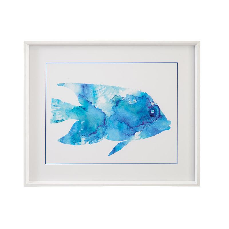 «Watercolor Fish II», reproduction encadrée