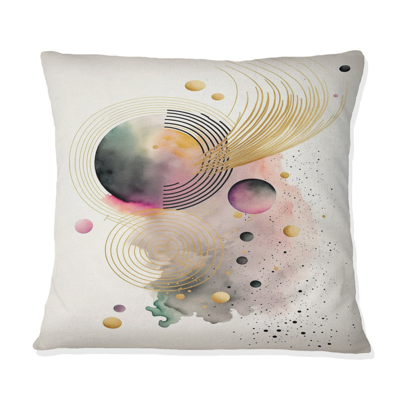 Coussin décoratif coloré à imprimé géométrique abstrait I