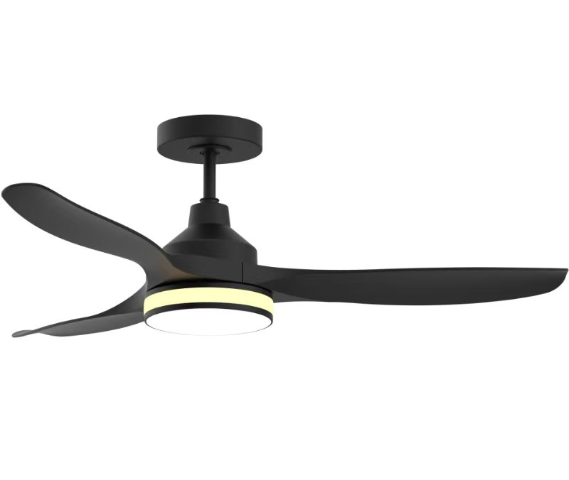  RGB Ceiling Fans with Lights 52 Inch, Quiet DC Motor LED Ceiling Fans with Remote for Bedroom, Living Room, Kitchen, 3CCT, 6 Speeds, Reversible, Dimmable, Timer, Memory, Black
