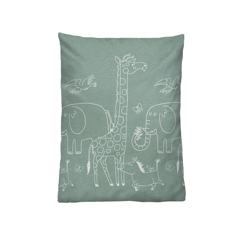 Biberna Melange-Flanell Bettwäsche 0840520 TIERE Cotton Animal Print Duvet Cover with Pillow Shams