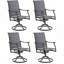 Ensemble de 2 chaises de patio pivotantes pour l'extérieur avec tissu PVC-coated polyester rembourré pour la cour, le balcon et le jardin