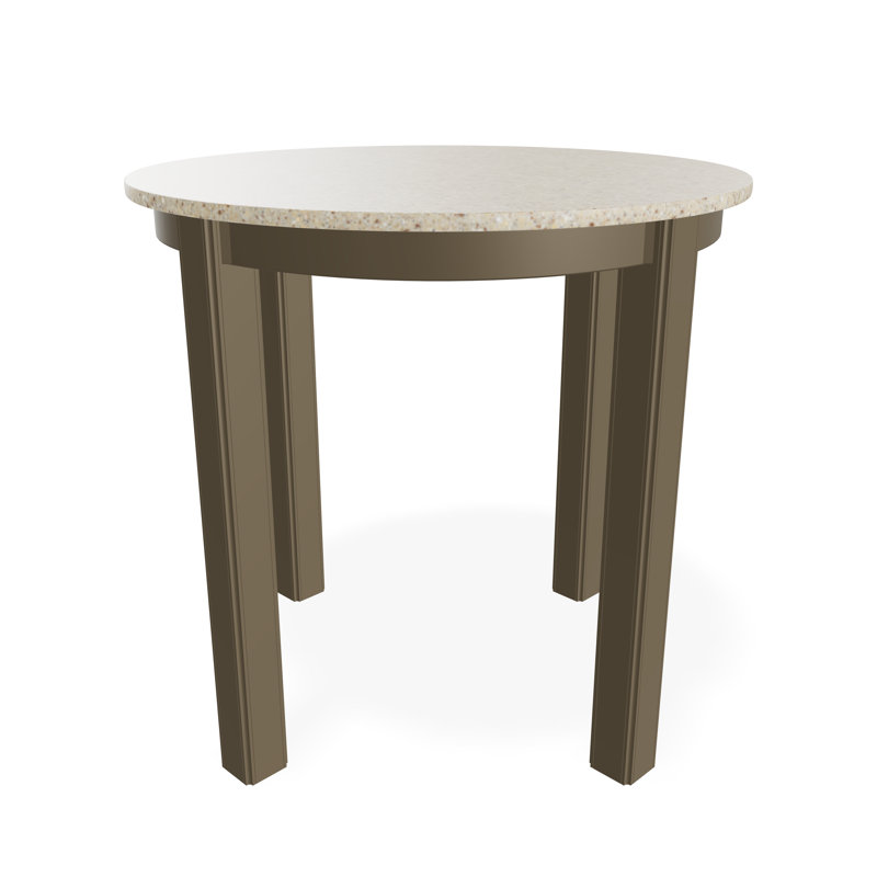Outdoor Round Side Table, White/White, Acrylic
