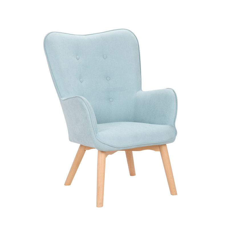 Clarksdale Upholstered Wingback Chair, Aqua