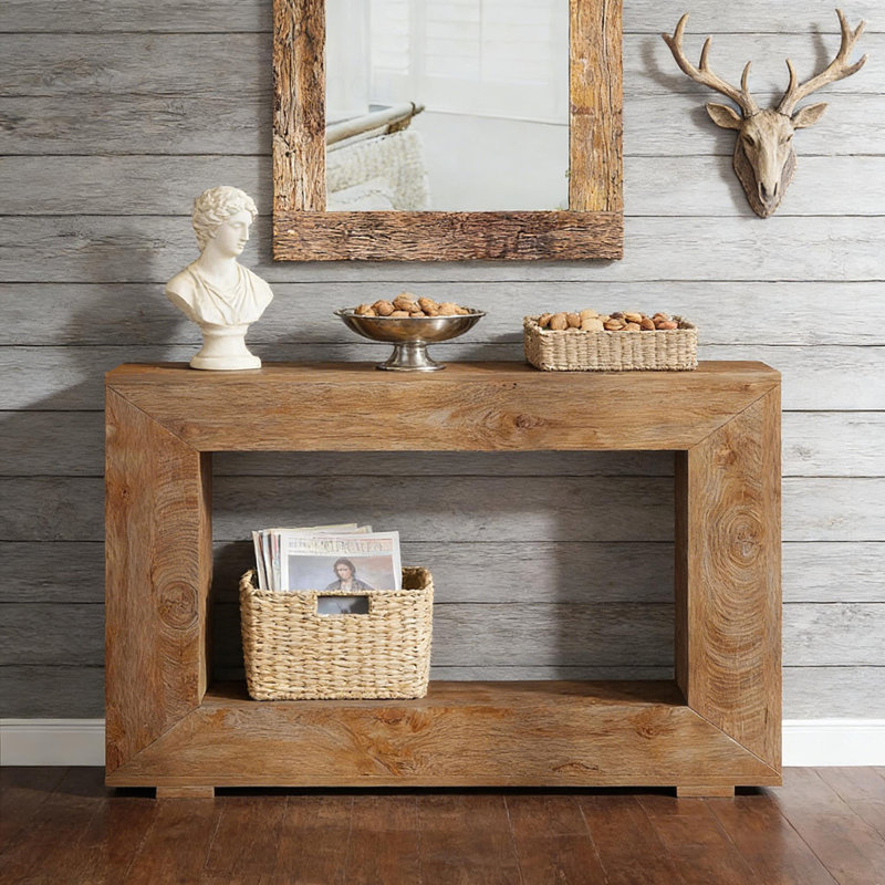 Console moderne, table d'appoint avec rangement, Bois