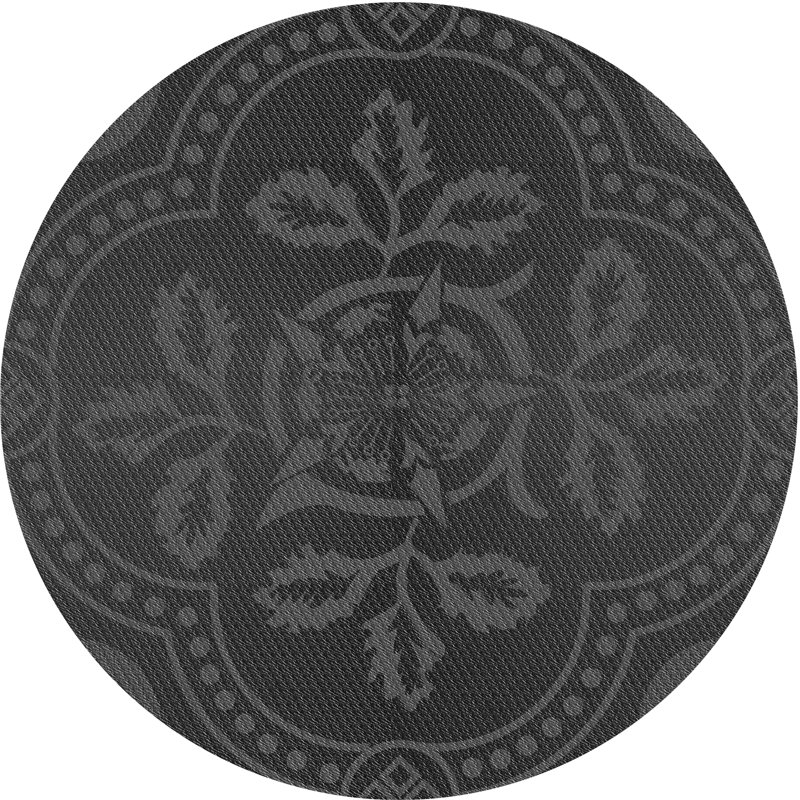 Tapis de la zone grise laine, Rond 3 pi