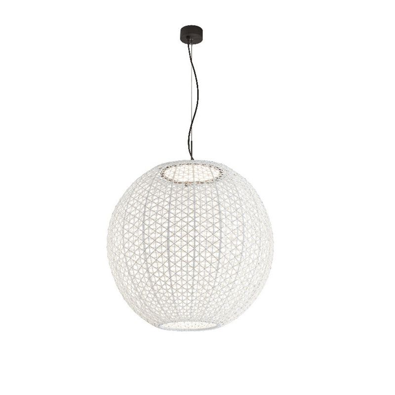 Luminaire suspendu sphère 1 lumière DEL Nans, Beige