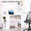 Bureau à 6 tablettes de rangement de 47 po, table d'écriture blanche avec bibliothèque, idéal pour les espaces de travail compacts, tablettes solides de 47 po, compétences de bureau à domicile, espaces limités idéaux, construction ferme