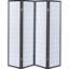 4 - Panel Black Room Divider, Screen, Rubberwood And White Paper, 68.97 Inches In Height, 69.5 Width, Functional Decor Folding Panel, Finish, High, Wide, For A Elegant Setup