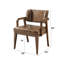 Ensemble de chaises de salle à manger en cuir synthétique de style rétro avec accoudoirs courbés en bois (ensemble de 2)