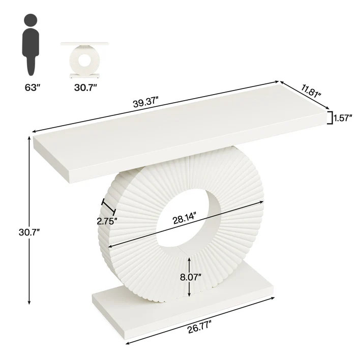Amald with O-Shape base, White