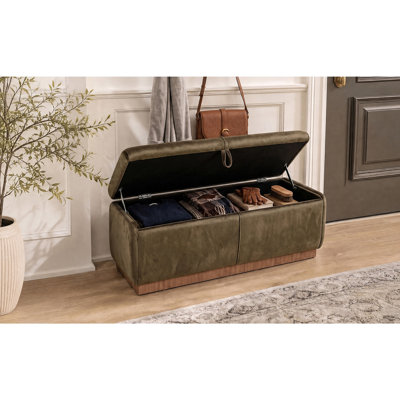 Pouf de rangement en velours, banc de rangement rembourré, banc de bout de lit, repose-pieds, siège de rangement, banc à chaussures d'entrée pour salon, chambre et entrée
