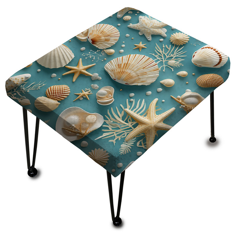 Motif côtier de coquillages côtiers - Repose-pieds rectangulaire côtier