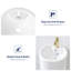 Lavabo de salle de bain autoportant circulaire en céramique blanche avec trop-plein 33,5 po Denbigh