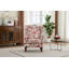 Chaise d'appoint rembourrée avec pieds en bois rétro