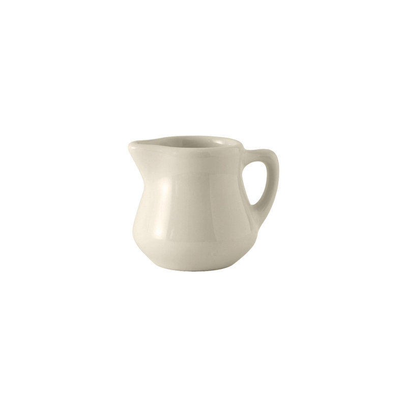 DECORATED Ceramic Creamer Bowl, Eggshell White