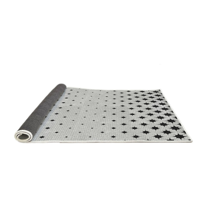 Tapis gris tissé à la machine, Rond 8 pi