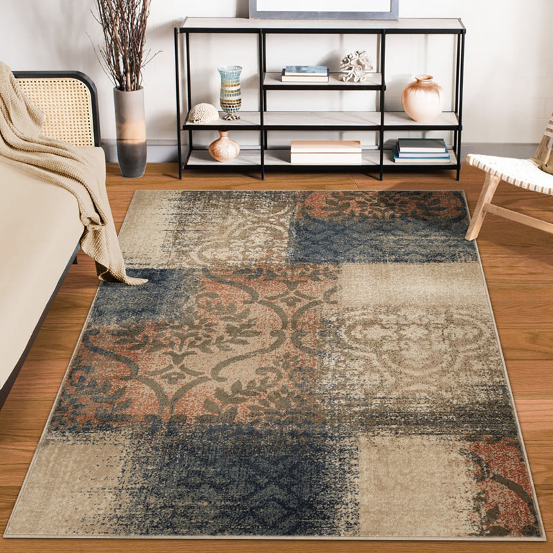 Tapis damassé résistant aux taches