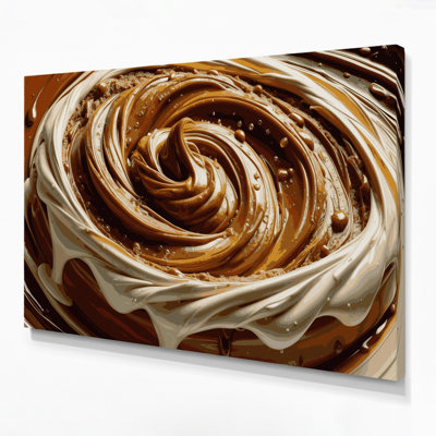 Desserts Butterscotch pudding Brown Canvas Wall Art