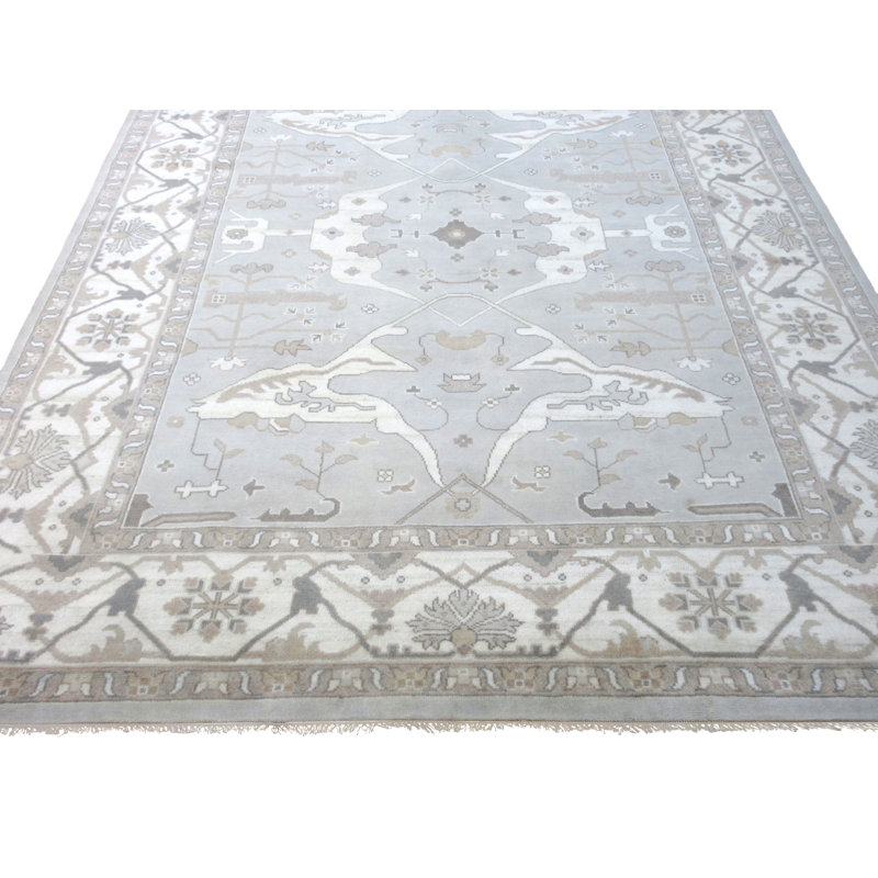 Tapis argenté 10 x 14 Oushak