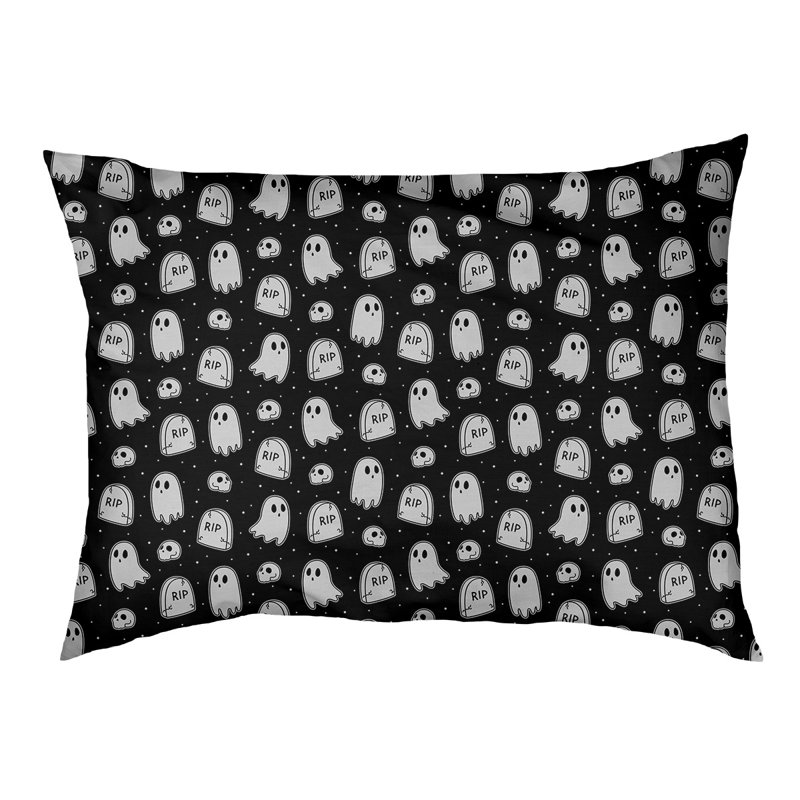 Coussin décoratif pour chien à l’extérieur pastel Campion, Moyen (L 29,5 po x P19,5 po x H 9,5 po), Noir / Blanc cassé