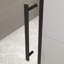 Porte de douche pivotante de 44 à 48 po x H 74 po, ouverte à l'extérieur, arrêt à 105 degrés, avec finition en verre trempé de 5/16 po noir mat